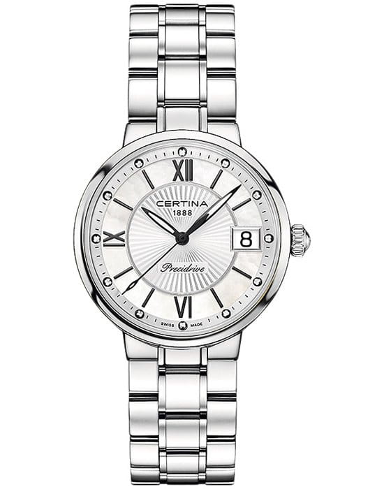Certina Certina DS Stella C031.210.11.116.00  C0312101111600 кварцевые женские часы серебристый циферблат, браслет нержавеющая сталь — вид спереди