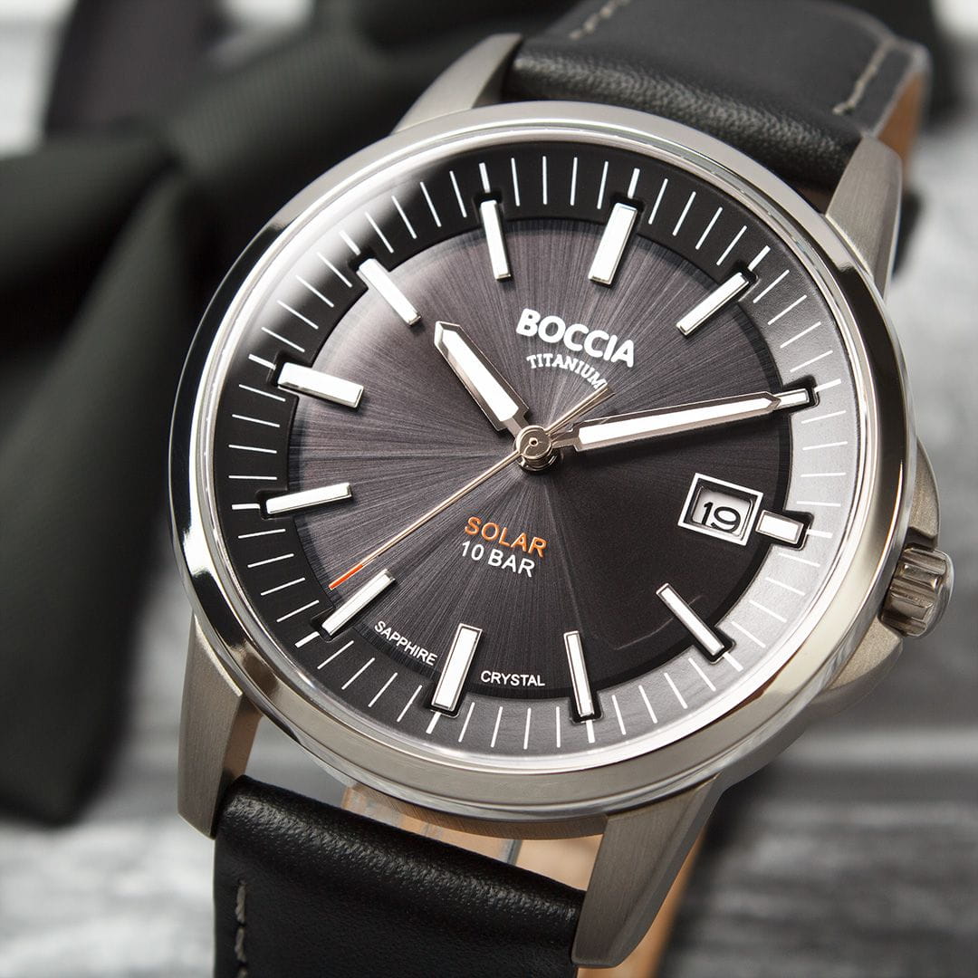Boccia Titanium Boccia Titanium 3643-02,  германия мужские часы на браслете кожаный боковой вид