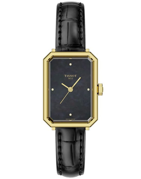 Tissot Tissot SRV 30mm T160.110.36.126.00 SRV T1601103612600 кварцевые женские часы черный циферблат, браслет кожаный — вид спереди