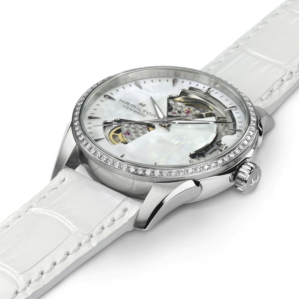 Hamilton Hamilton Jazzmaster Open Heart Lady Auto H32205890, jazzmaster швейцария женские часы на браслете кожаный боковой вид