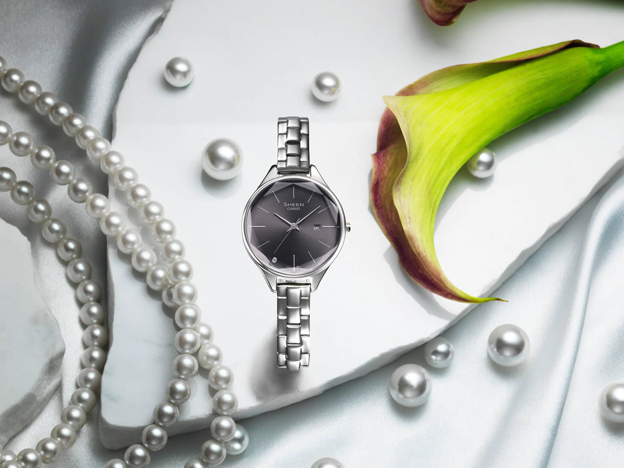 Casio Casio Sheen SHE-4062D-8A , наручные женские часы фото под углом