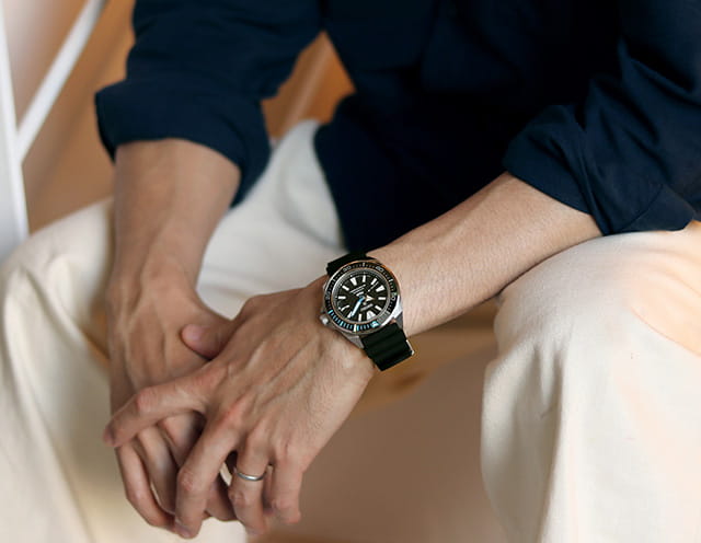 Seiko Seiko Prospex SRPG21K1 мужские часы синий циферблат на запястье