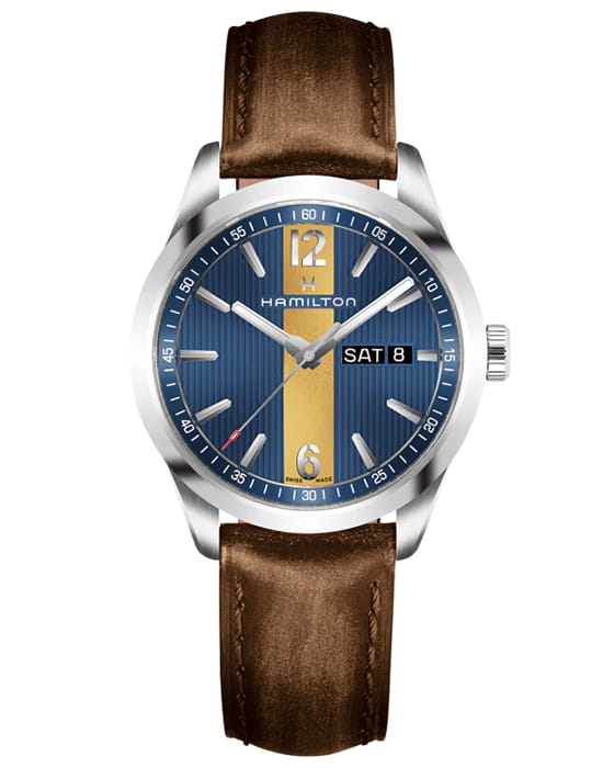 Hamilton Hamilton Broadway Day Date Quartz H43311541  H43311541 кварцевые мужские часы  циферблат, браслет кожаный — вид спереди