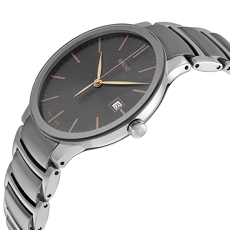 Rado Rado Centrix R30927132, centrix швейцария мужские часы на браслете сталь + керамические вставки боковой вид