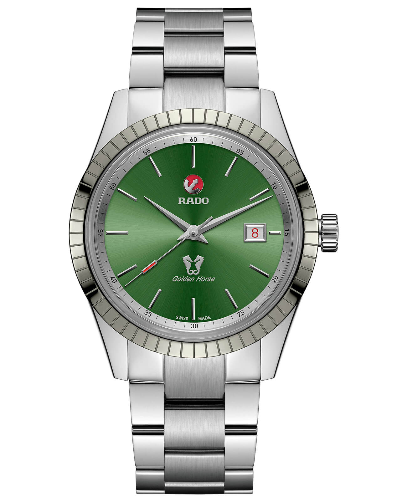 Rado Rado Golden Horse Automatic R33101314 Automatic R33101314 механические мужские часы зеленый циферблат, браслет нержавеющая сталь — вид спереди