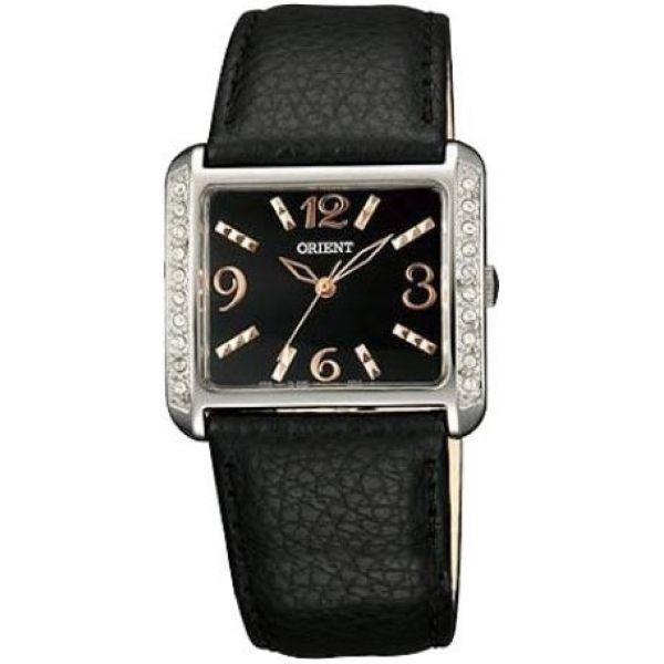 Orient Orient QCBD003B (FQCBD003B)  FQCBD003B  женские часы черный циферблат, браслет кожа + текстиль — вид спереди