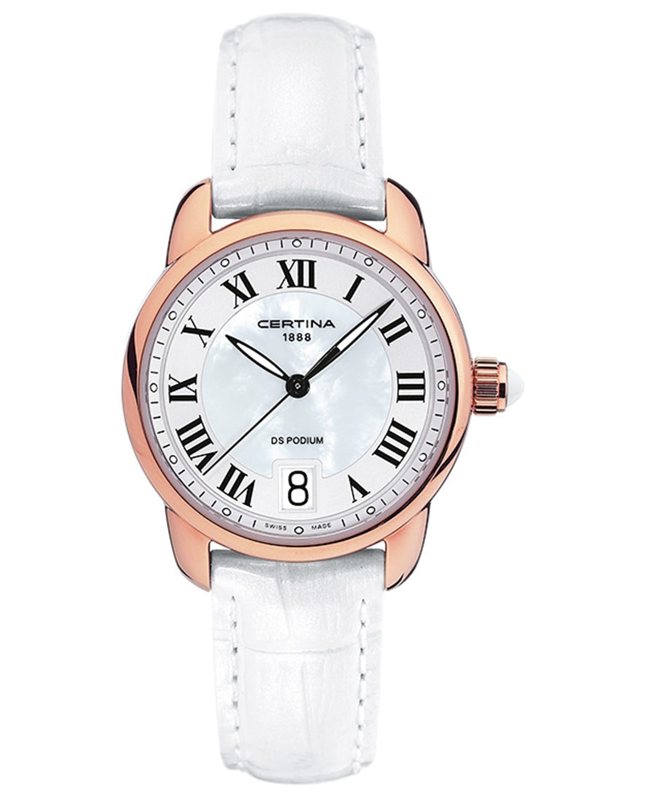 Certina Certina DS Podium C025.210.36.118.00  C0252103611800 кварцевые женские часы перламутровый циферблат, браслет кожаный — вид спереди
