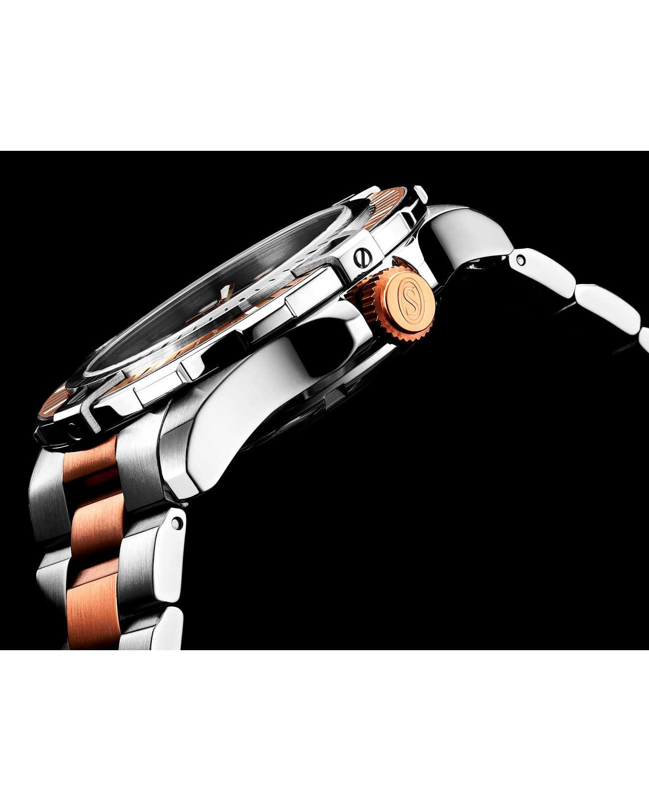 Stuhrling Stuhrling Aquadiver 1005.04,  сша мужские часы на браслете нержавеющая сталь с pvd-покрытием боковой вид