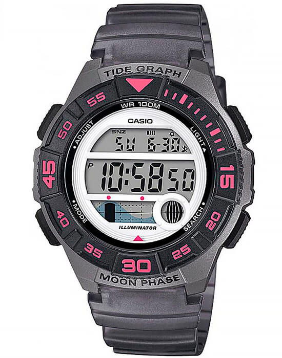 Casio Casio Collection LWS-1100H-8A  LWS-1100H-8AVEF кварцевые женские часы серый циферблат, браслет пластик — вид спереди