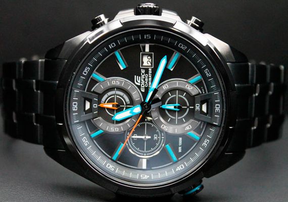 Casio Casio Edifice EFR-536bk-1A2, edifice япония мужские часы на браслете 18-каратное желтое золото боковой вид