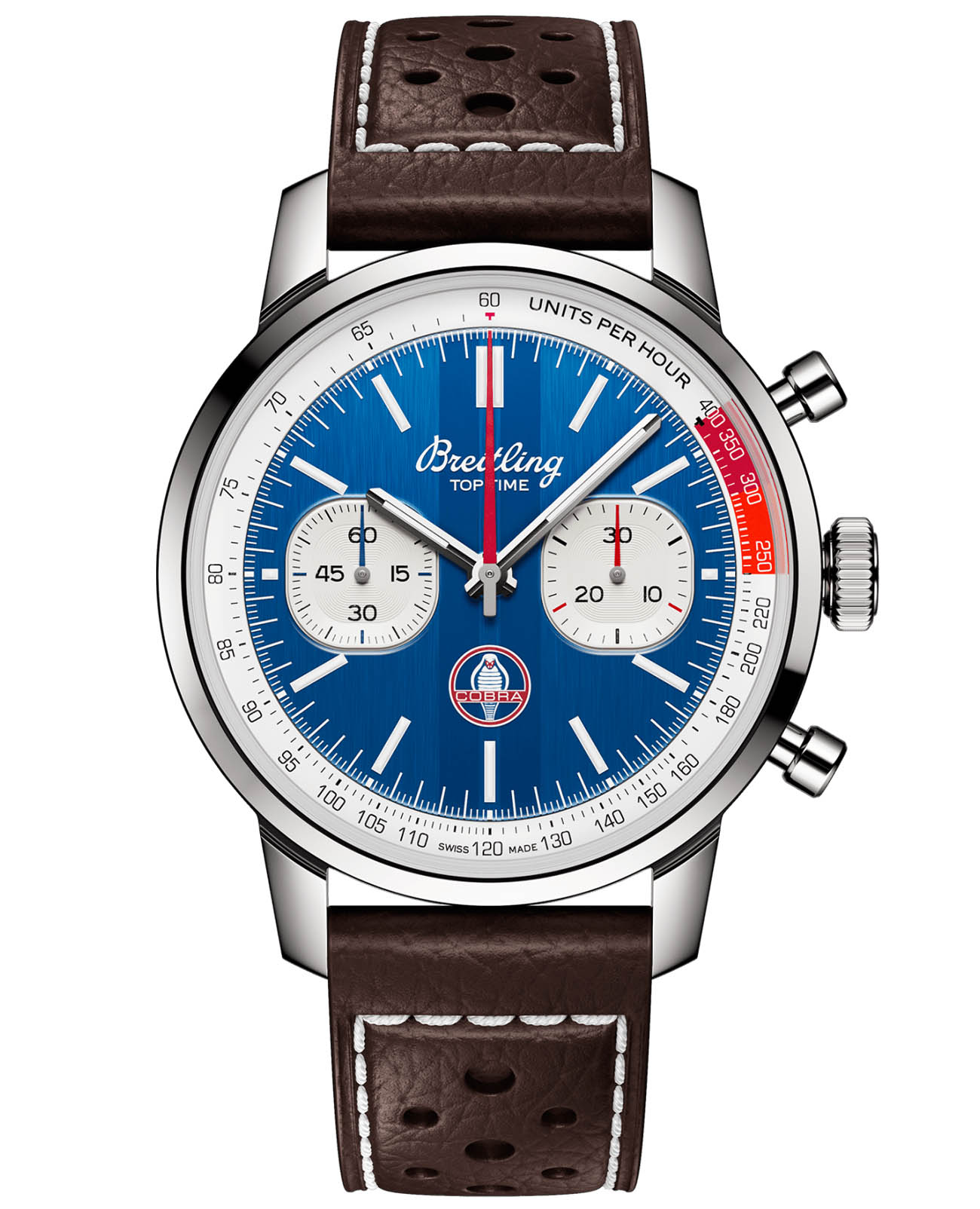 Breitling Breitling Top Time B01 Shelby Cobra AB01763A1C1X1  AB01763A1C1X1 механические мужские часы  циферблат, браслет кожаный — вид спереди