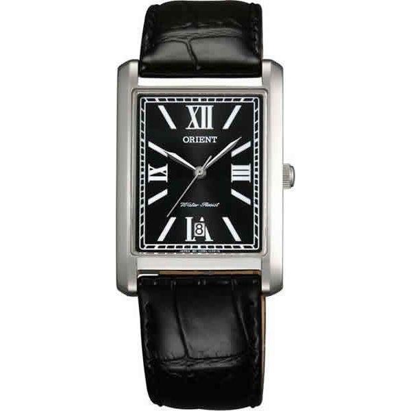 Orient Orient UNEL003B (FUNEL003B)  FUNEL003B  женские часы черный циферблат, браслет кожа + текстиль — вид спереди