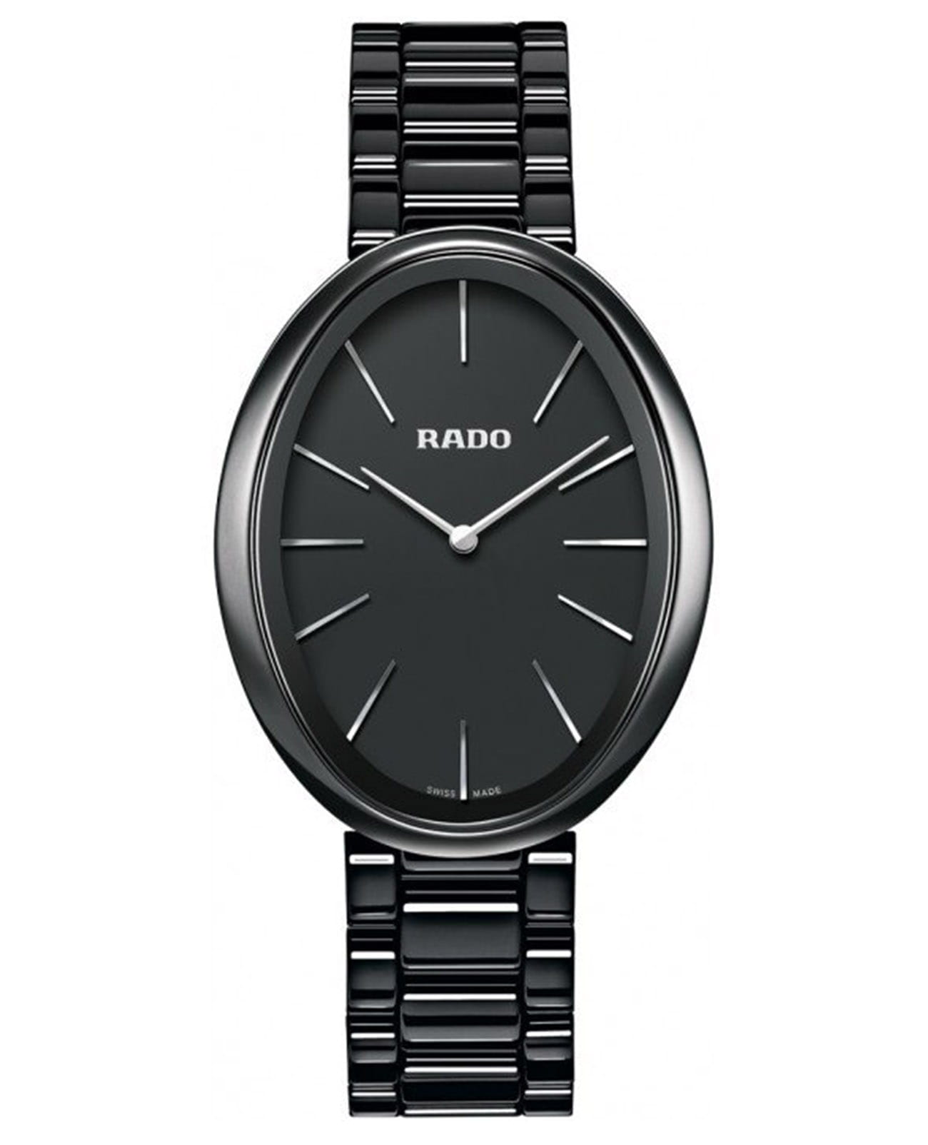 Rado Rado Esenza Ceramic Touch R53093152  R53093152 кварцевые женские часы черный циферблат, браслет керамика — вид спереди