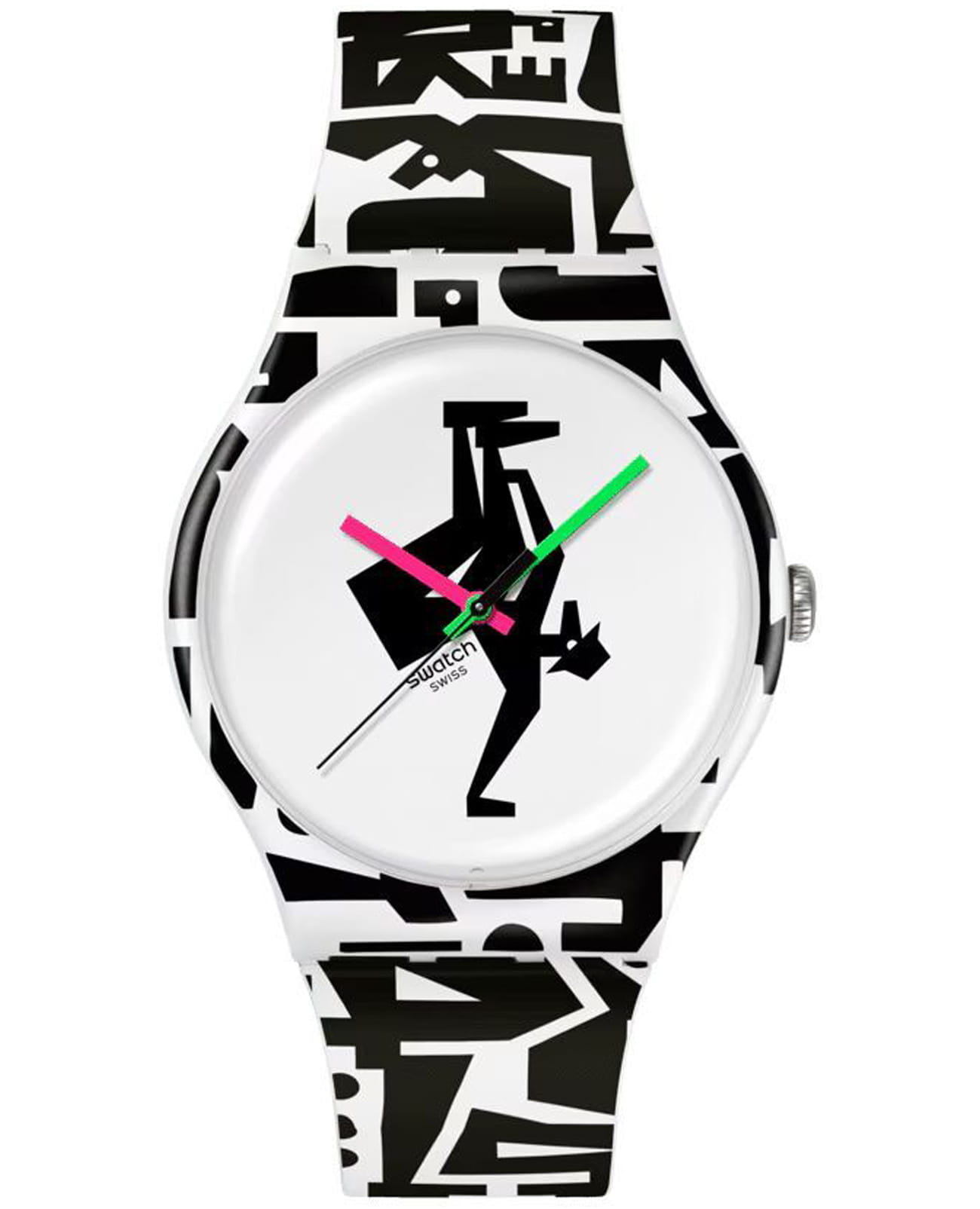 Swatch Swatch New Gent Biosourced SO29Z147  SO29Z147 кварцевые мужские часы белый циферблат, браслет силикон — вид спереди