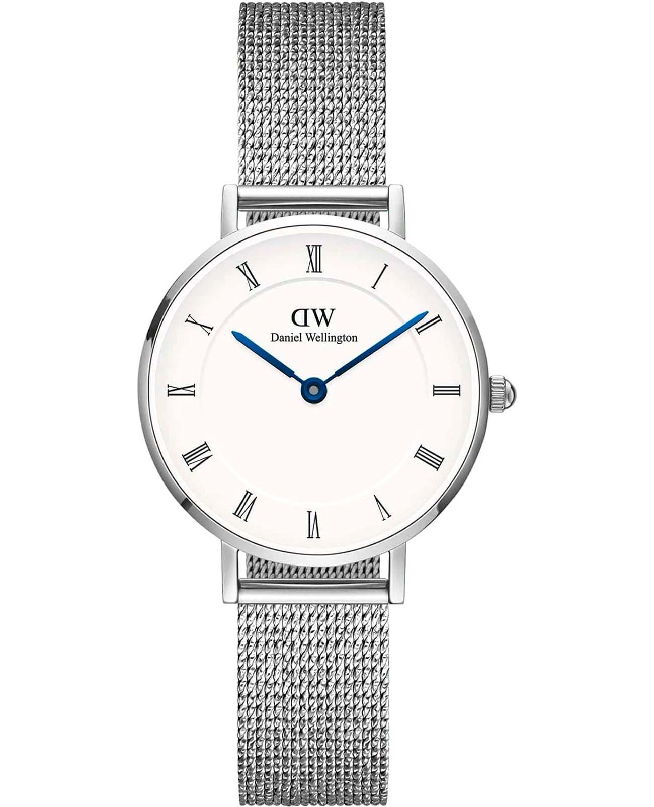 Daniel Wellington Daniel Wellington Petite Roman Numerals Sterling DW00100684  DW00100684 кварцевые женские часы белый циферблат, браслет нержавеющая сталь — вид спереди