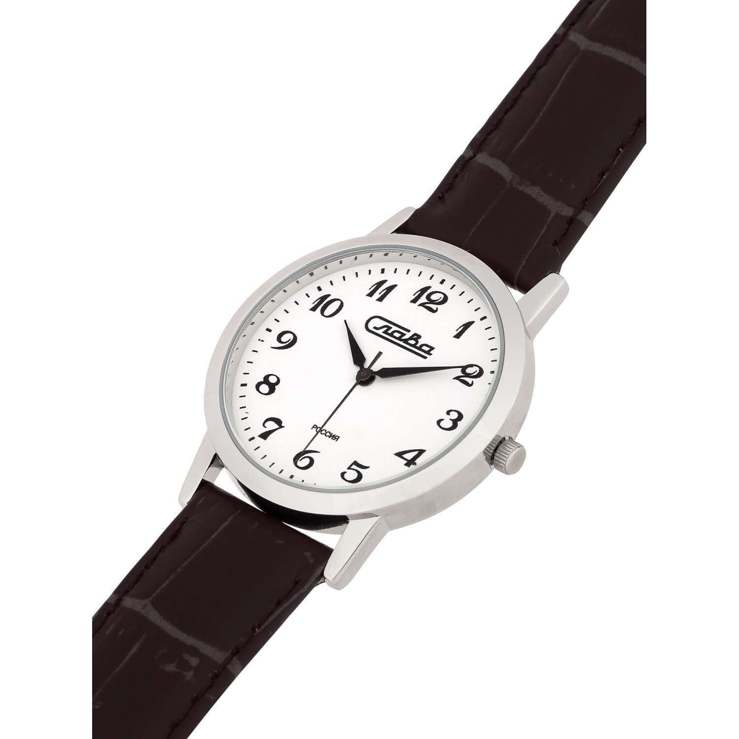 Слава Слава Традиция 1031859/300-2035,  россия мужские часы на браслете кожаный боковой вид