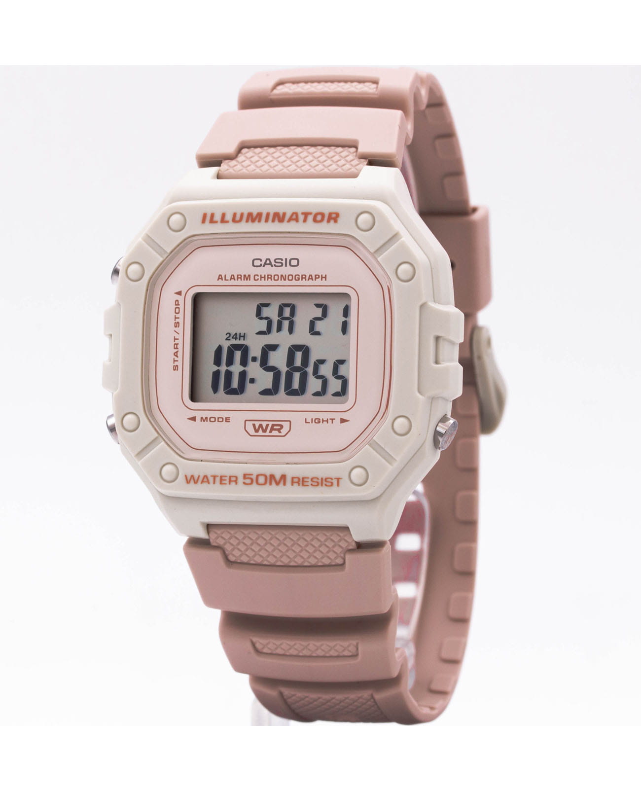 Casio Casio Collection W-218HC-4A2VEF мужские часы розовый циферблат на запястье