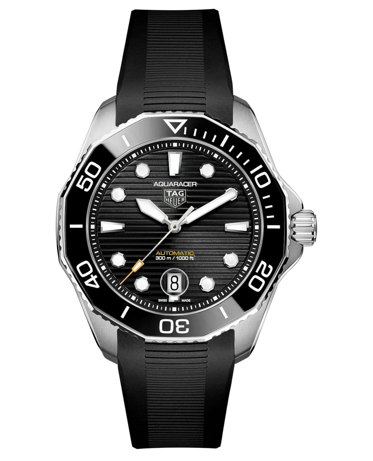 TAG Heuer TAG Heuer Aquaracer Professional 300 WBP201A.FT6197  WBP201A.FT6197 механические мужские часы черный циферблат, браслет каучук — вид спереди