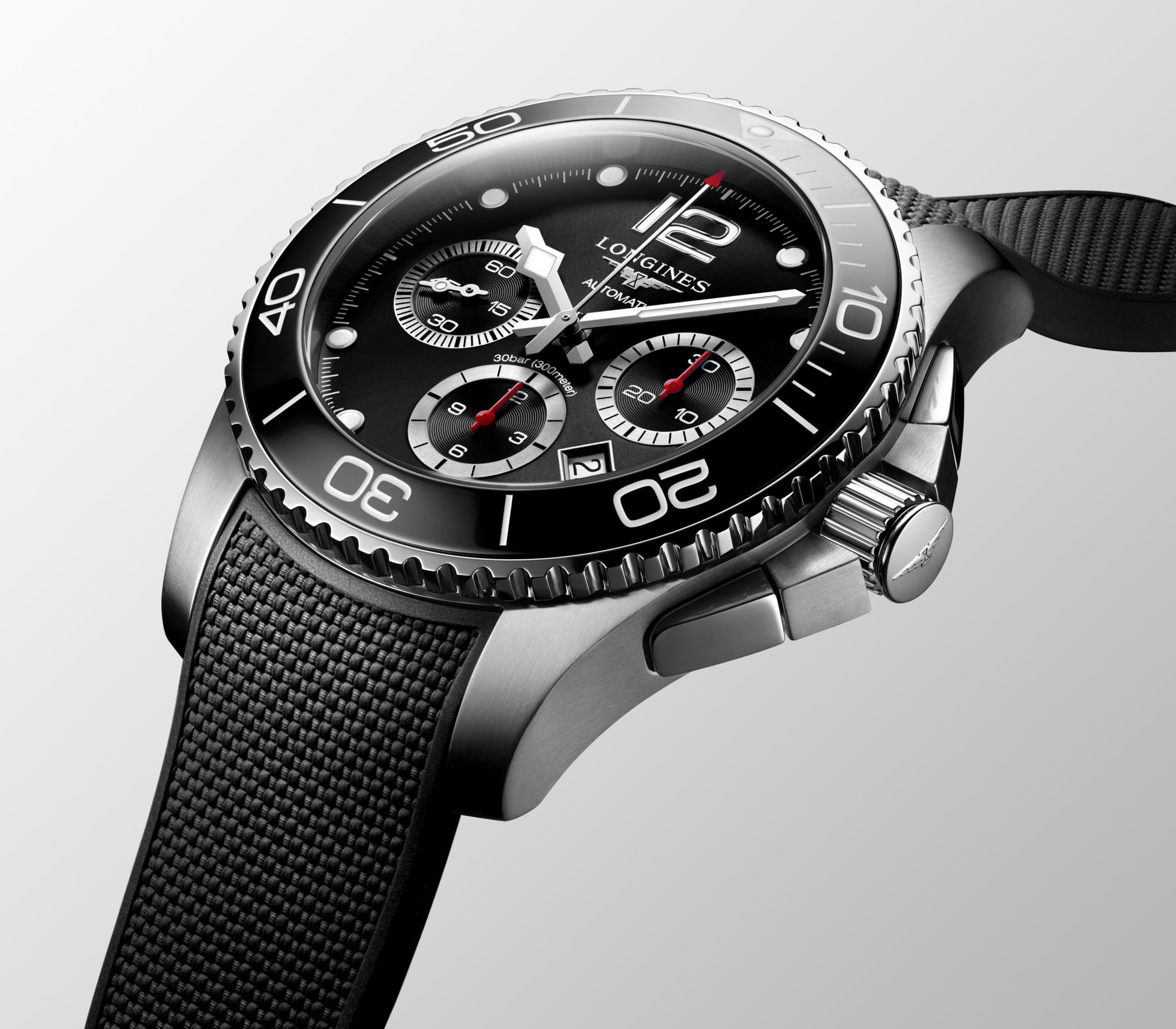 Longines Longines HydroConquest L3.883.4.56.9 , наручные мужские часы фото под углом