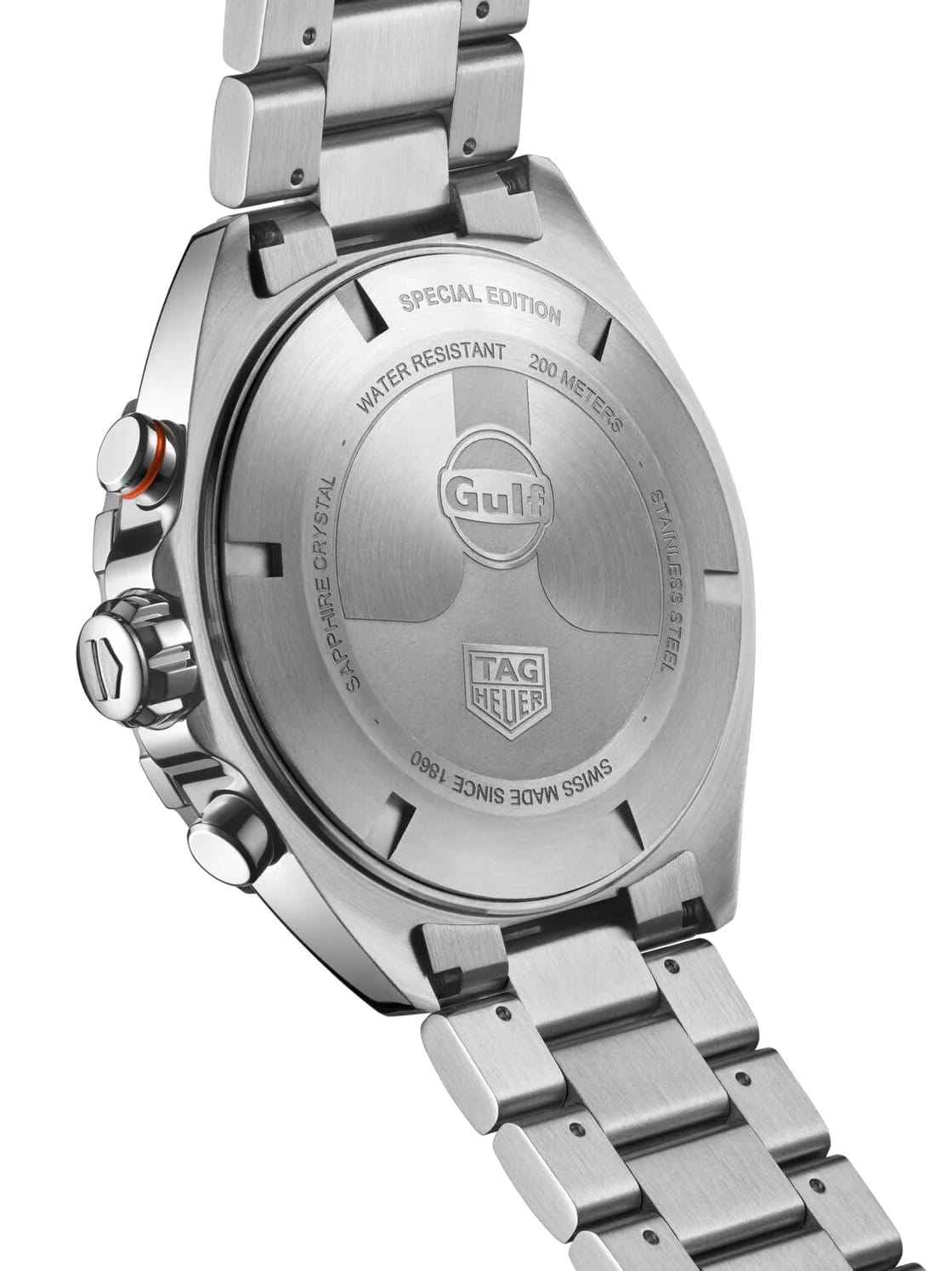 TAG Heuer TAG Heuer Formula 1 x Gulf Special Edition CAZ101AT.BA0842, formula 1 швейцария мужские часы на браслете нержавеющая сталь боковой вид