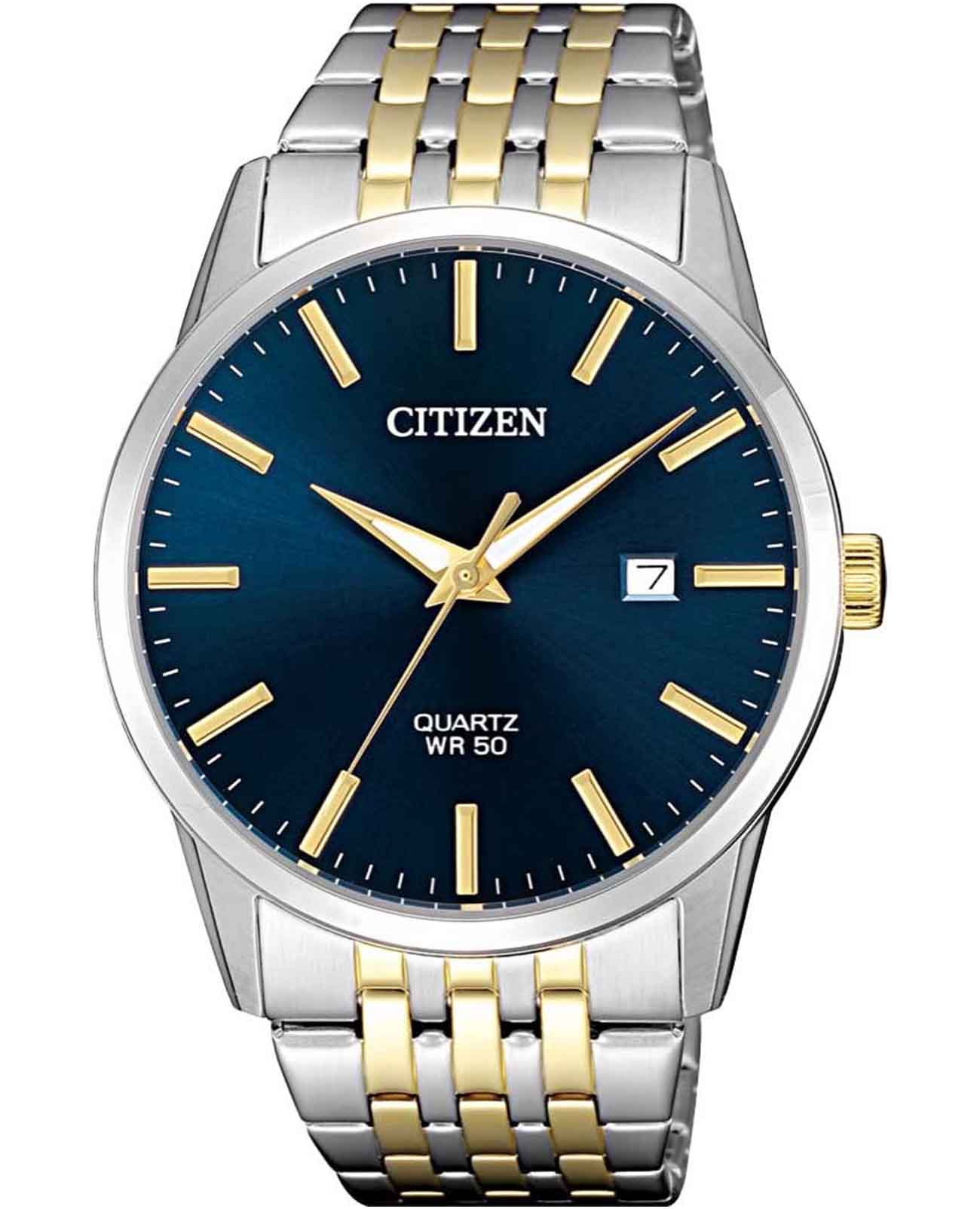 Citizen Citizen Classic BI5006-81L  BI5006-81L кварцевые мужские часы синий циферблат, браслет нержавеющая сталь с ip-покрытием — вид спереди