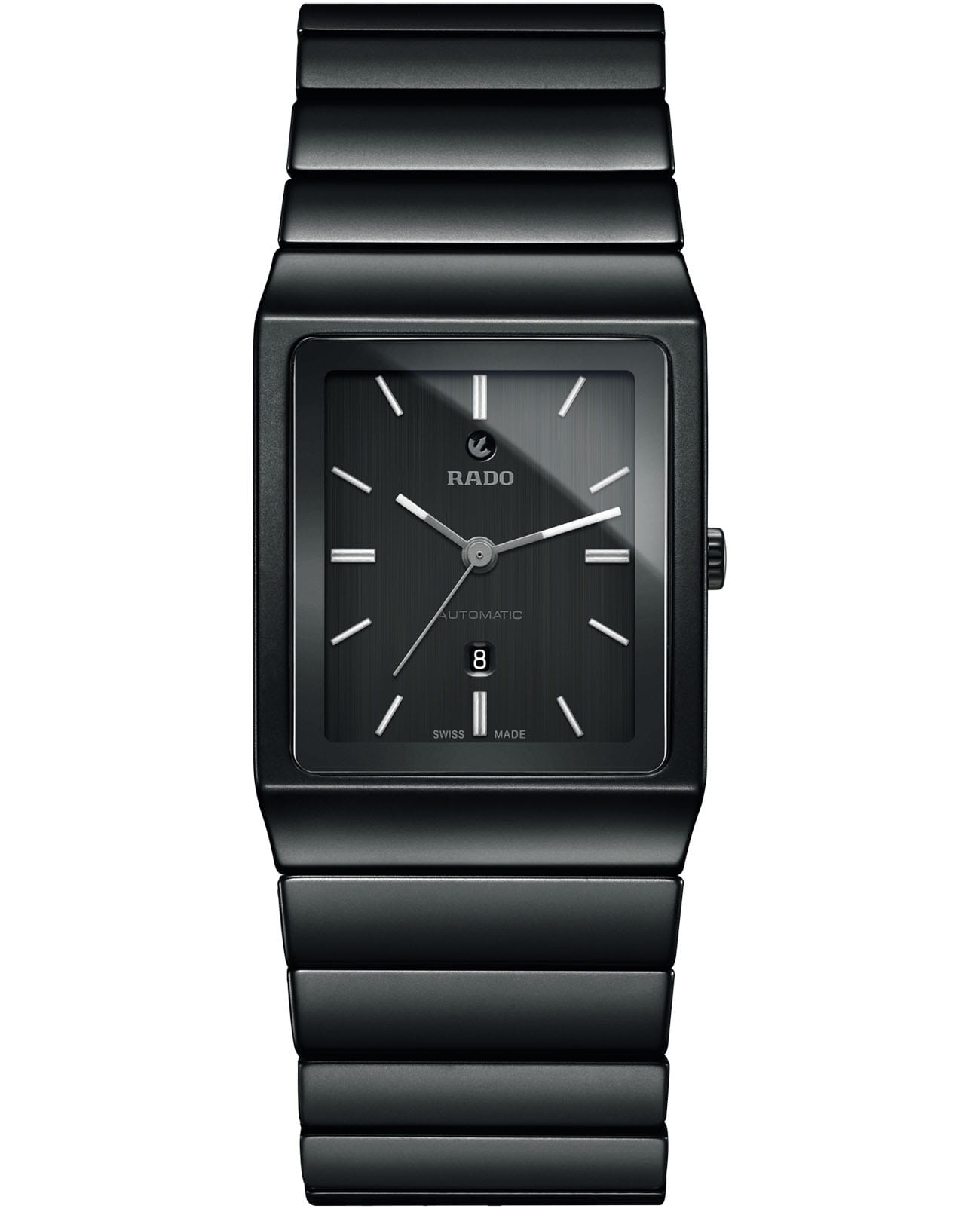Rado Rado Ceramica Automatic R21808152 Automatic R21808152 механические мужские часы черный циферблат, браслет высокотехнологичная керамика — вид спереди