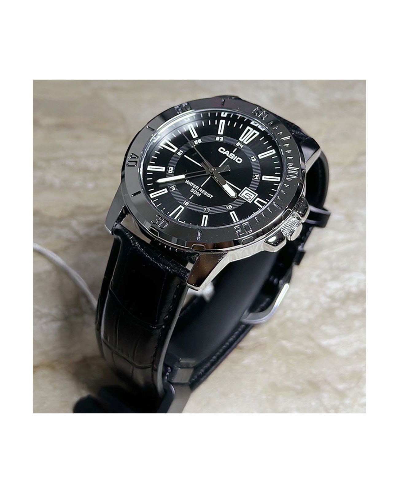 Casio Casio Collection MTP-VD01L-1CVUDF (MTP-VD01L-1C), collection япония мужские часы на браслете кожаный боковой вид