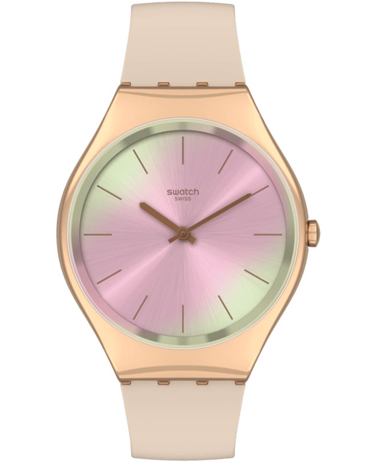 Swatch Swatch Skin Irony SYXG122  SYXG122 кварцевые женские часы розовый циферблат, браслет силикон — вид спереди