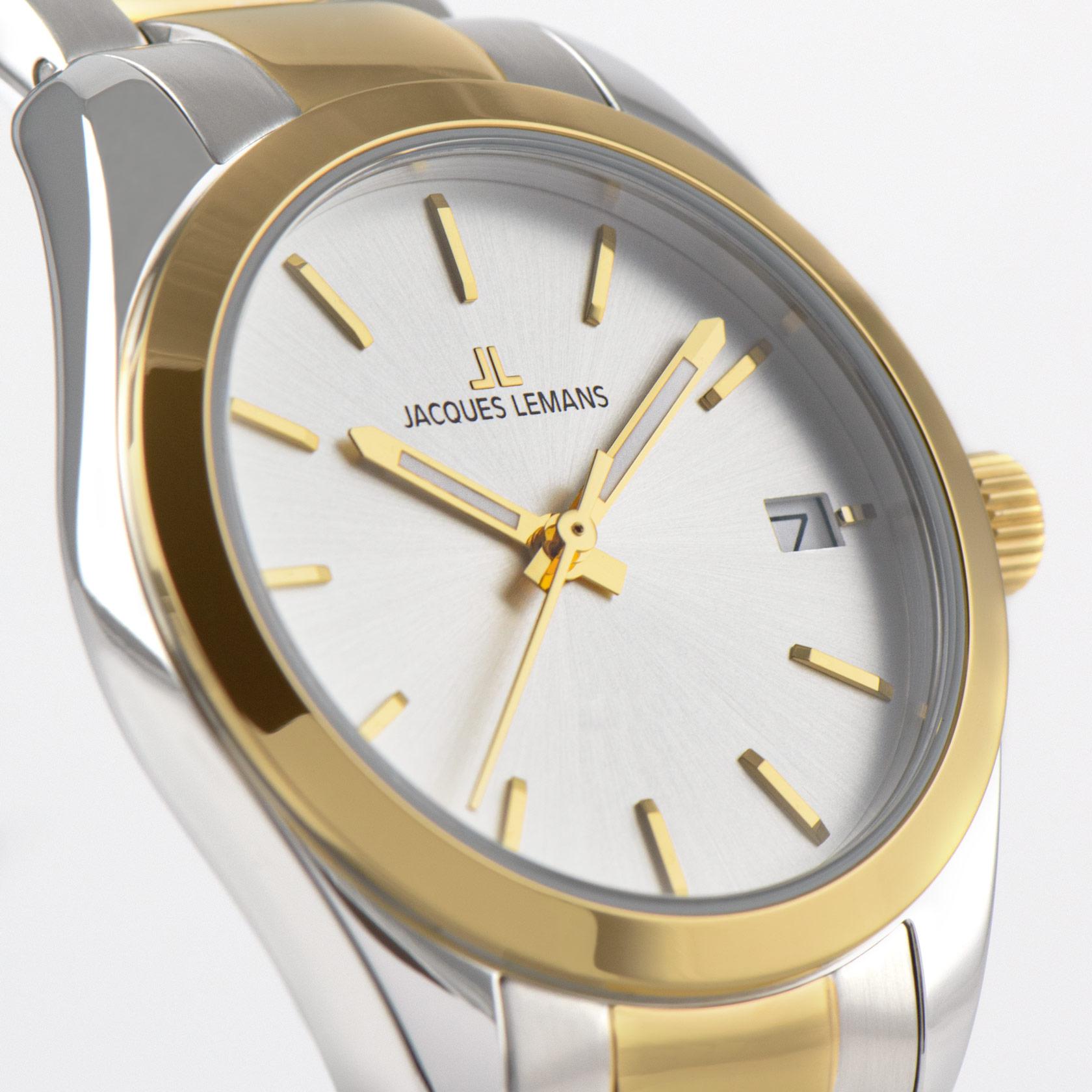 Jacques Lemans Jacques Lemans Derby 1-2132B кварцевые женские часы часы крупный план серебристый циферблата