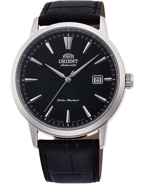 Orient Orient Classic Automatic RA-AC0F05B (RN-AC0F05B)  RA-AC0F05B механические мужские часы черный циферблат, браслет кожаный — вид спереди