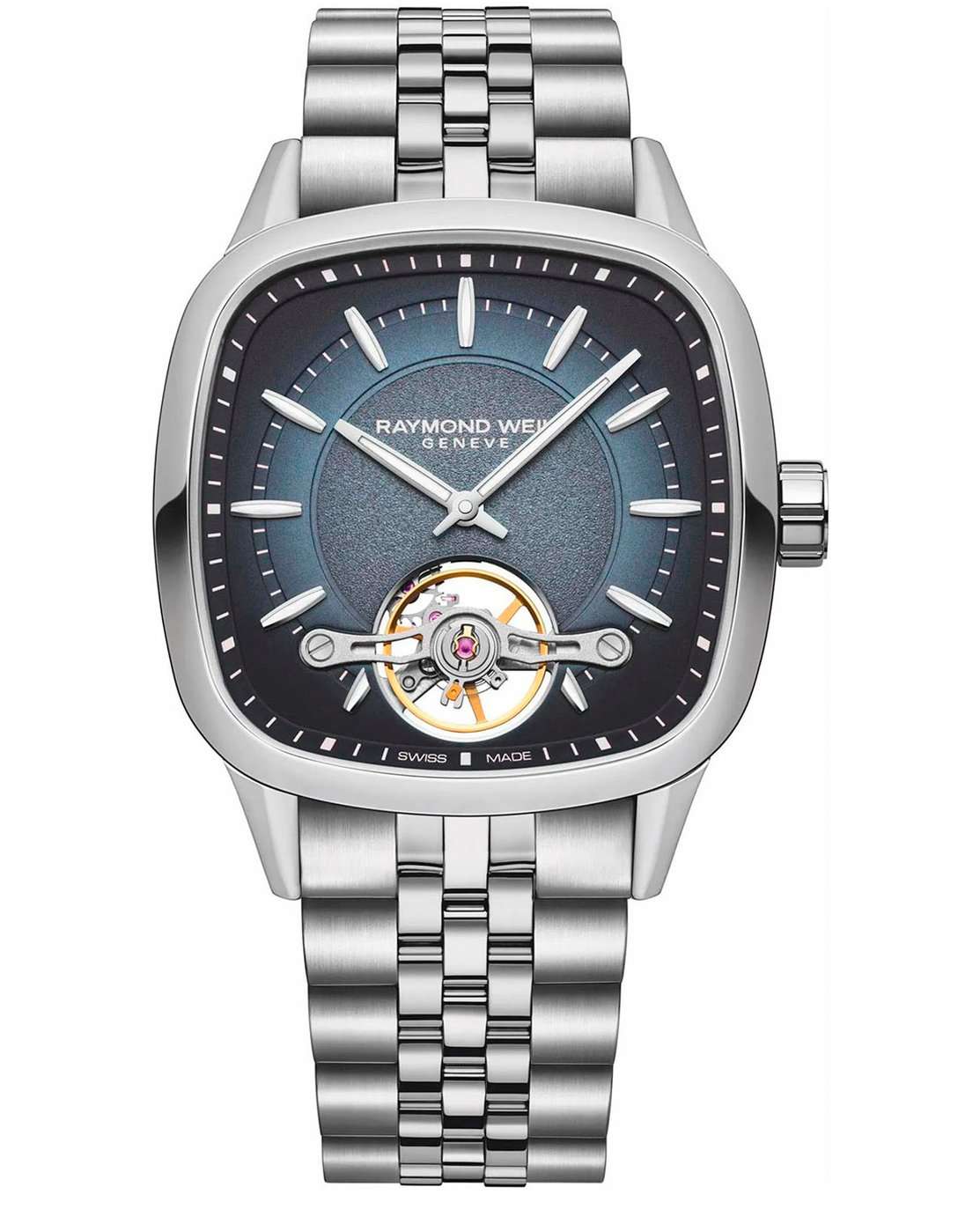 Raymond Weil Raymond Weil Freelancer Automatic 2790-ST-50051  2790-ST-50051 механические мужские часы синий циферблат, браслет нержавеющая сталь — вид спереди