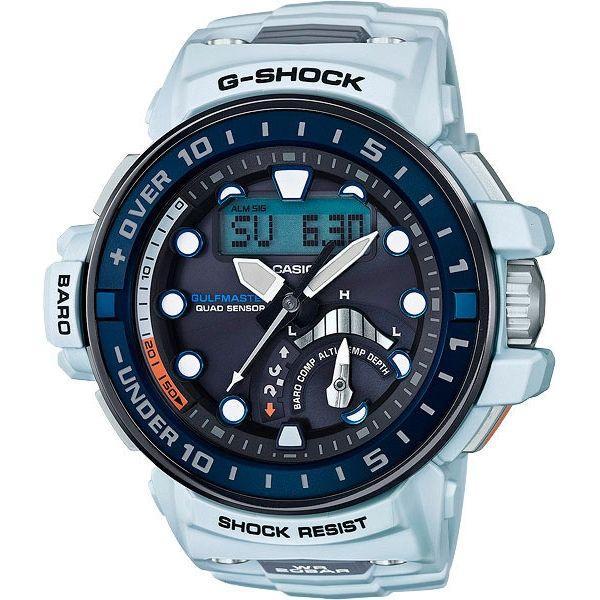 Casio Casio G-Shock GWN-Q1000-7A  GWN-Q1000-7A электронные мужские часы черный циферблат, браслет пластик — вид спереди