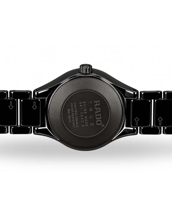 Rado Rado True Diamonds R27059732, true швейцария женские часы на браслете высокотехнологичная керамика боковой вид