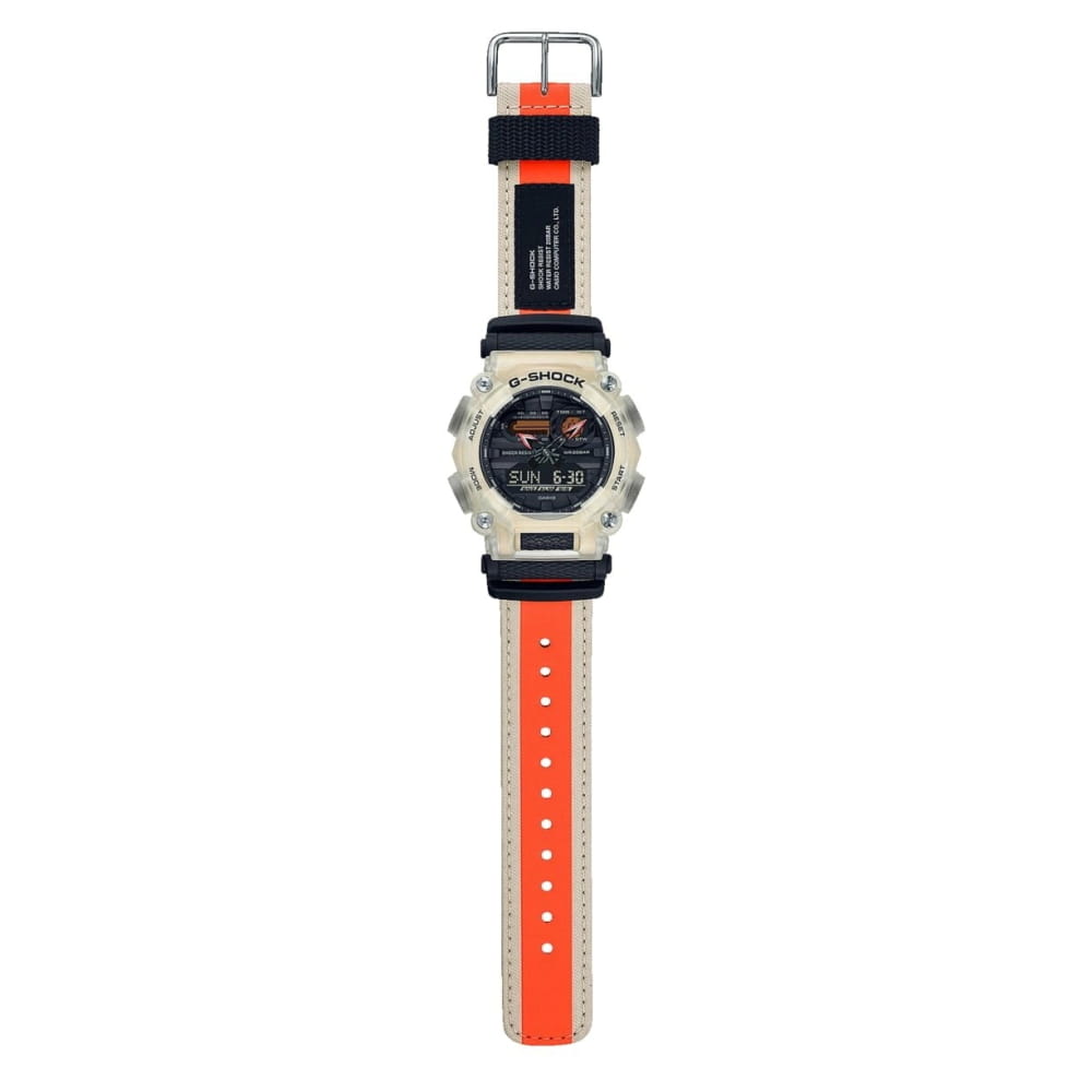 Casio Casio G-Shock GA-900TS-4A, g-shock япония мужские часы на браслете кожа + текстиль боковой вид