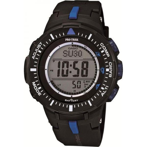 Casio Casio Pro Trek PRG-300-1A2 PRG PRG-300-1A2 кварцевые мужские часы серый циферблат, браслет пластик — вид спереди