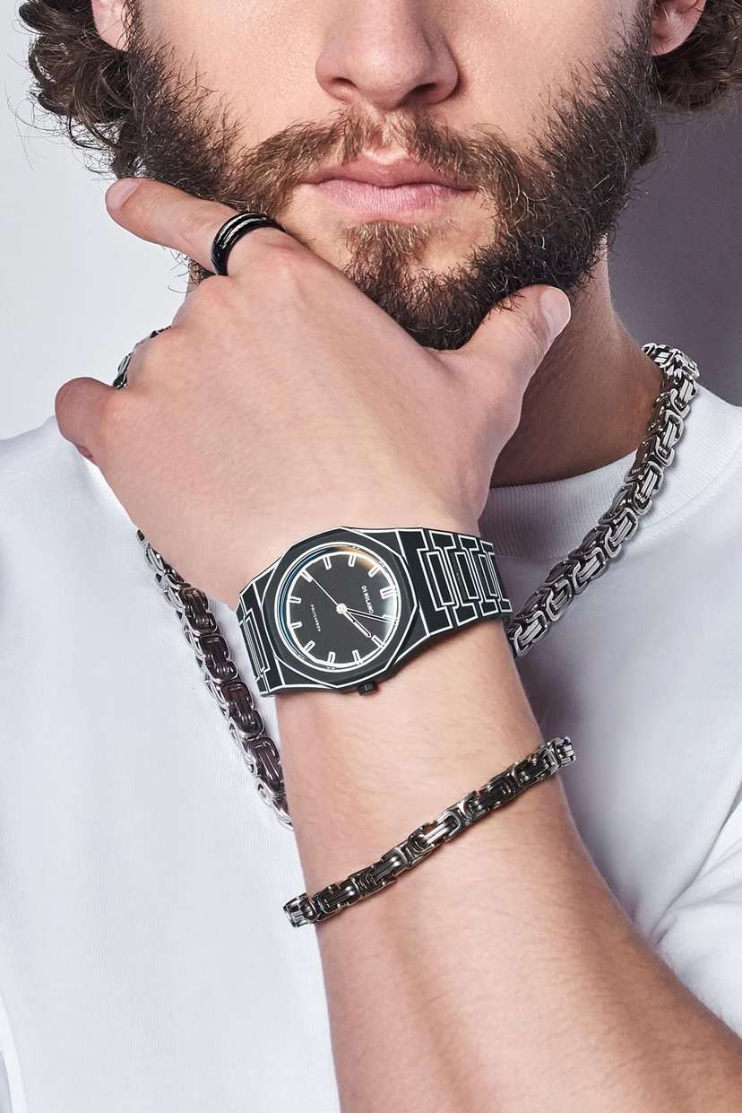 D1 Milano D1 Milano Polycarbon PCBJ33 мужские часы черный циферблат на запястье