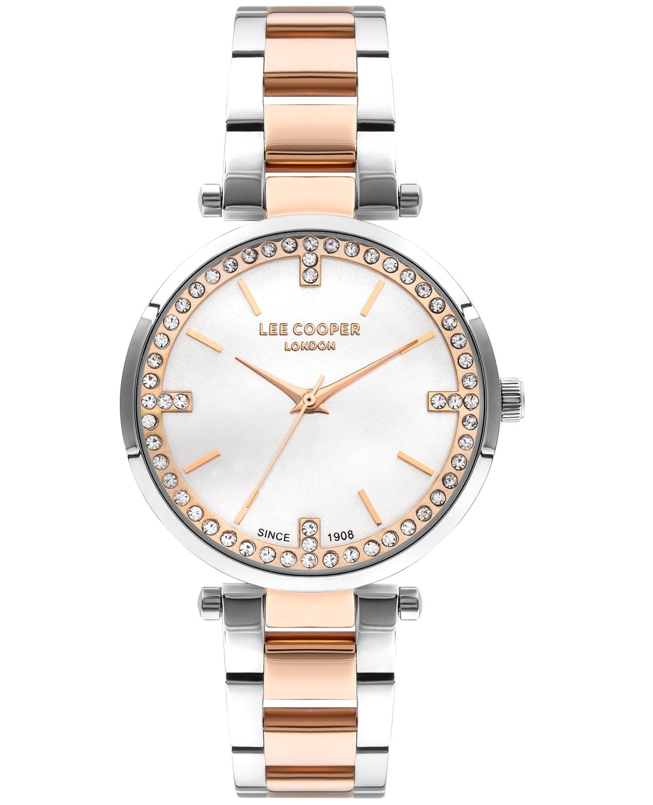 Lee Cooper Lee Cooper LC07591.530  LC07591.530 кварцевые женские часы серебристый циферблат, браслет нержавеющая сталь с ip-покрытием — вид спереди