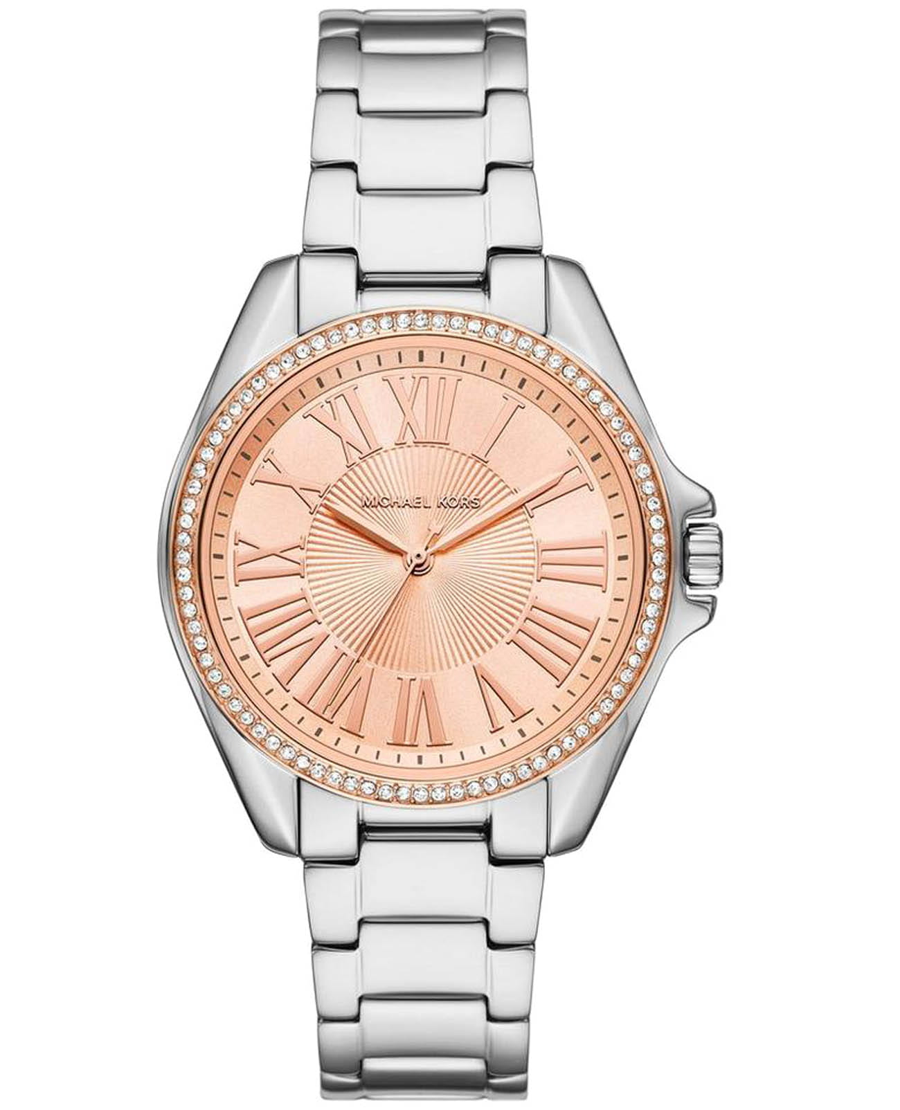 Michael Kors Michael Kors Kacie MK4854  MK4854 кварцевые женские часы золотой циферблат, браслет нержавеющая сталь — вид спереди