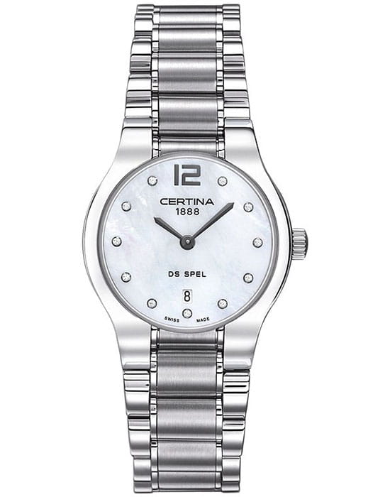 Certina Certina Lady Round C012.209.11.116.00  C0122091111600 кварцевые женские часы перламутровый циферблат, браслет нержавеющая сталь — вид спереди