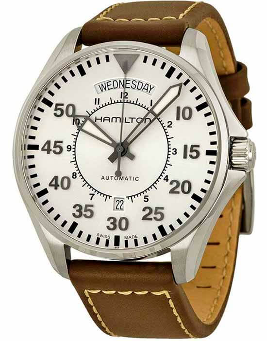Hamilton Hamilton Khaki Aviation Pilot Day Date Auto H64615555 , наручные мужские часы фото под углом