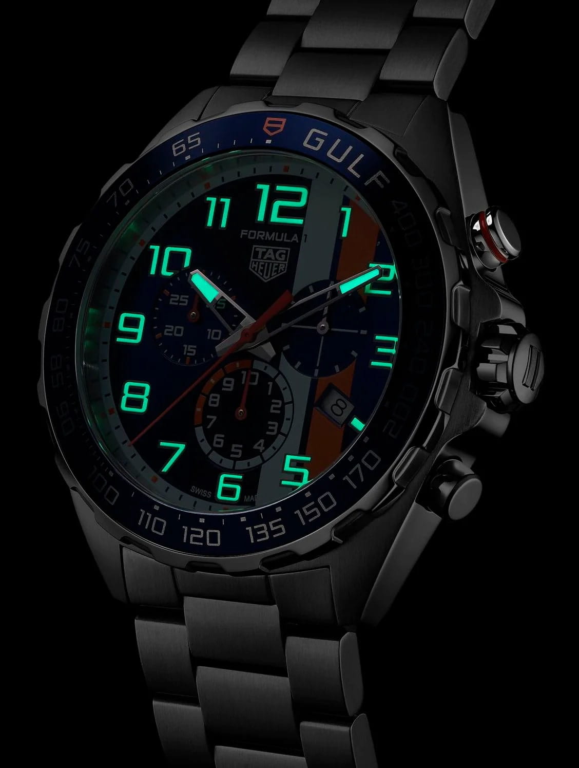 TAG Heuer TAG Heuer Formula 1 x Gulf Special Edition CAZ101AT.BA0842  - задняя крышка металл сталь корпуса, швейцария часы