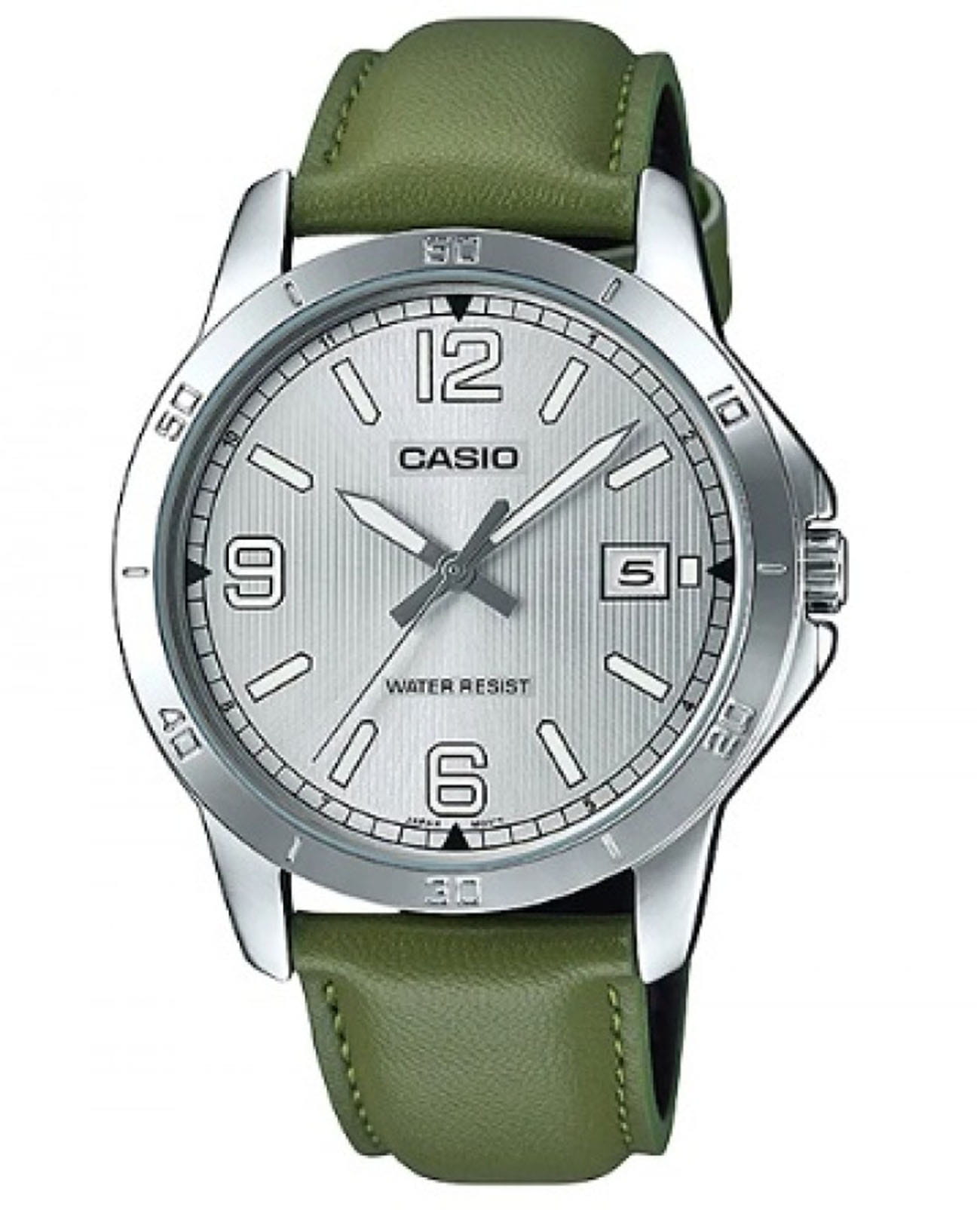 Casio Casio Collection MTP-V004L-3B  MTP-V004L-3B кварцевые мужские часы серый циферблат, браслет кожаный — вид спереди