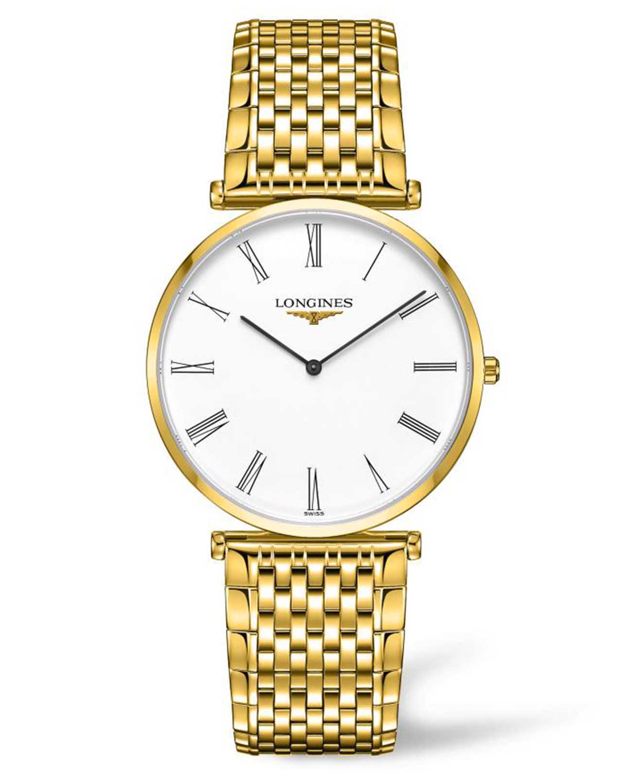 Longines Longines La Grande Classique L4.766.2.11.8  L47662118 кварцевые женские часы белый циферблат, браслет нержавеющая сталь с pvd-покрытием — вид спереди