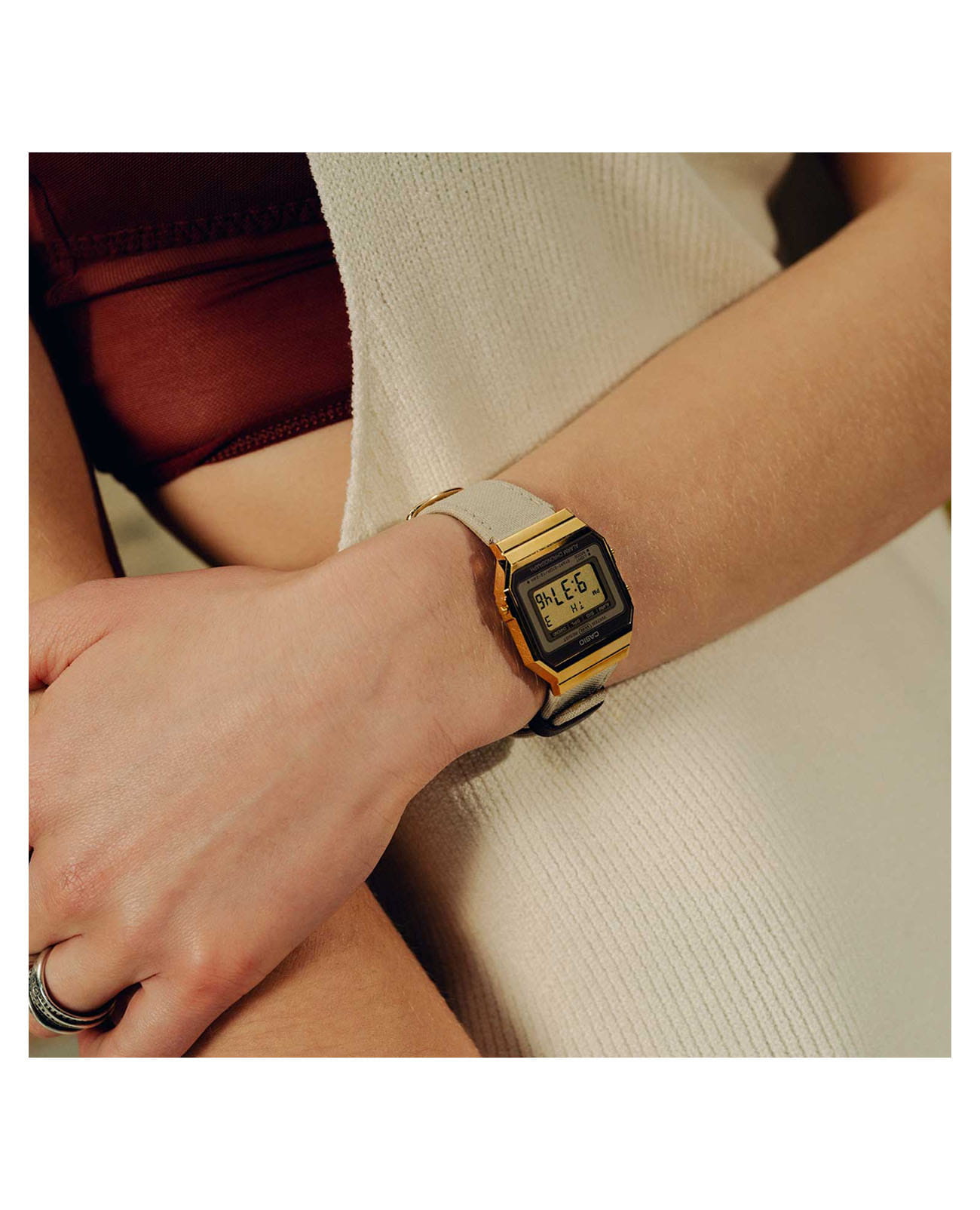 Casio Casio Vintage A700WEGL-7AEF кварцевые женские часы часы крупный план  циферблата