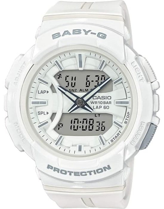 Casio Casio Baby-G BGA-240BC-7A  BGA-240BC-7A автокварц (кинетик) женские часы белый циферблат, браслет пластик — вид спереди