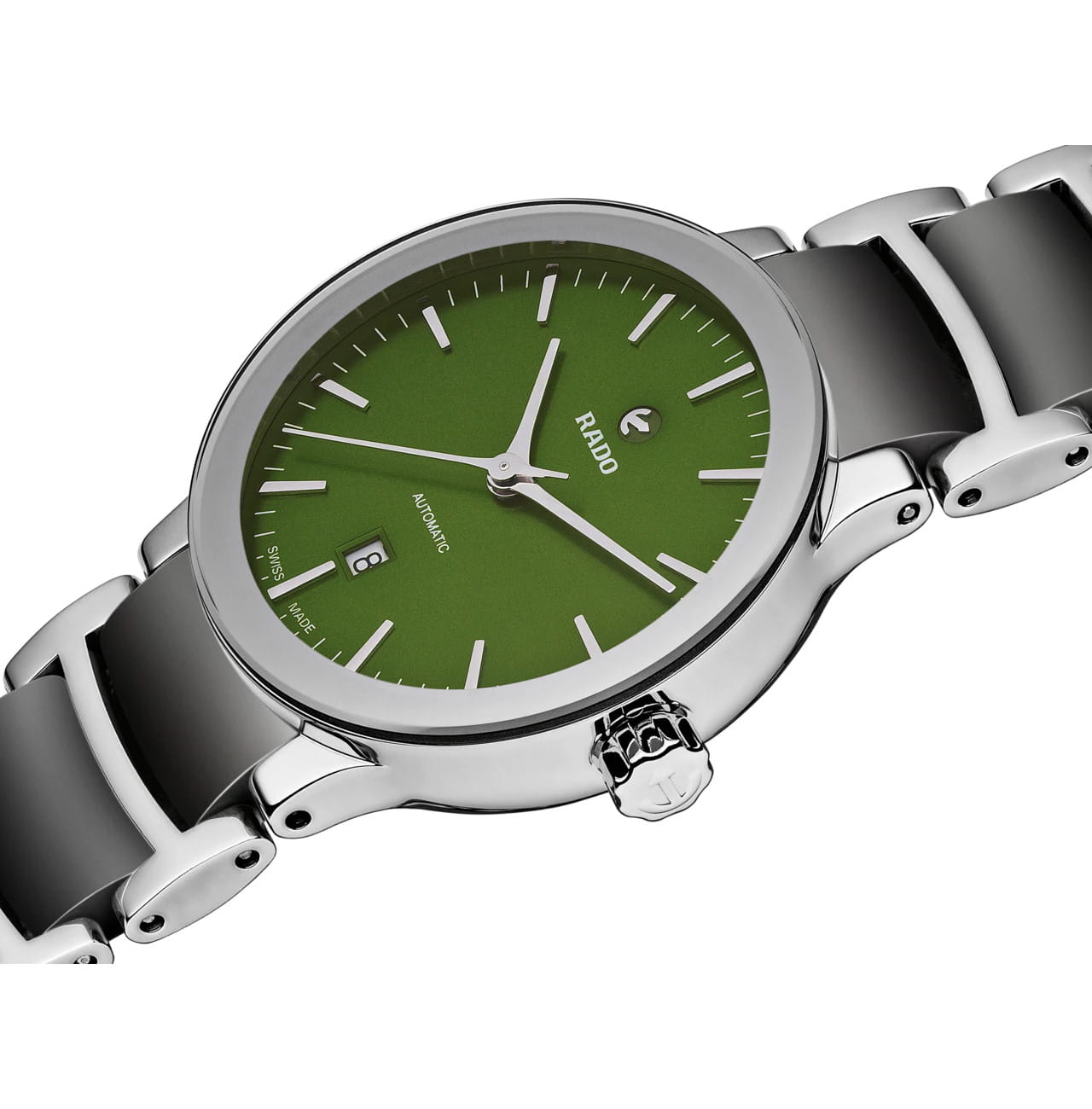 Rado Rado Centrix Automatic R30011312, centrix швейцария женские часы на браслете сталь + высокотехнологичная плазменная керамика боковой вид