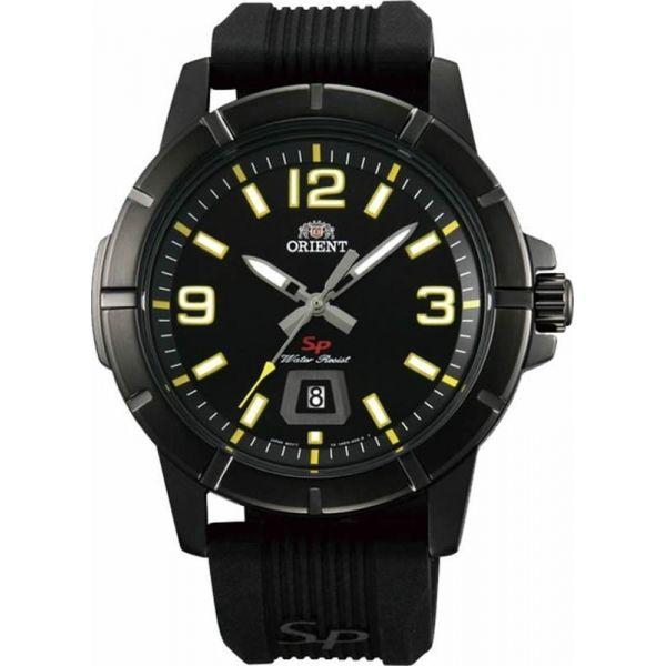 Orient Orient UNE900BB (FUNE900BB)  FUNE900BB  мужские часы черный циферблат, браслет  — вид спереди