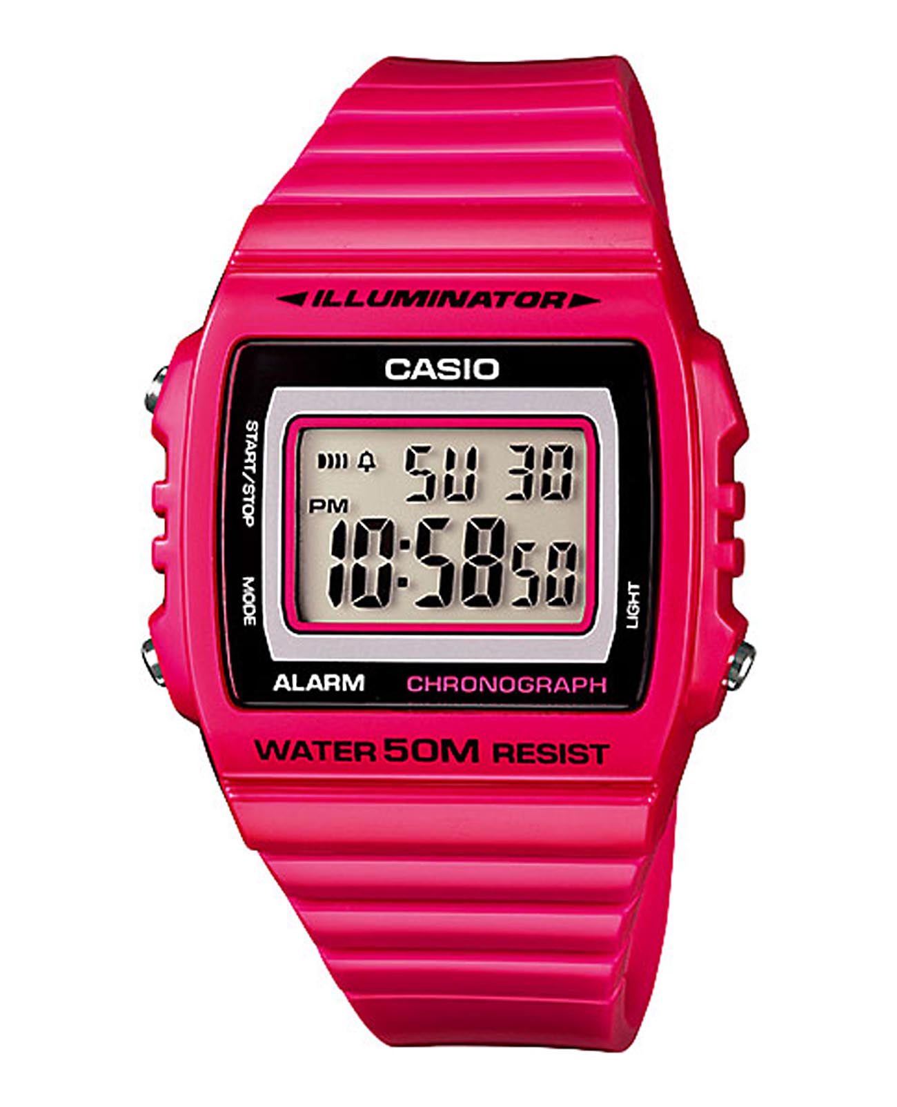 Casio Casio Collection W-215H-4AVDF (W-215H-4A)  W-215H-4A кварцевые мужские часы  циферблат, браслет пластик — вид спереди
