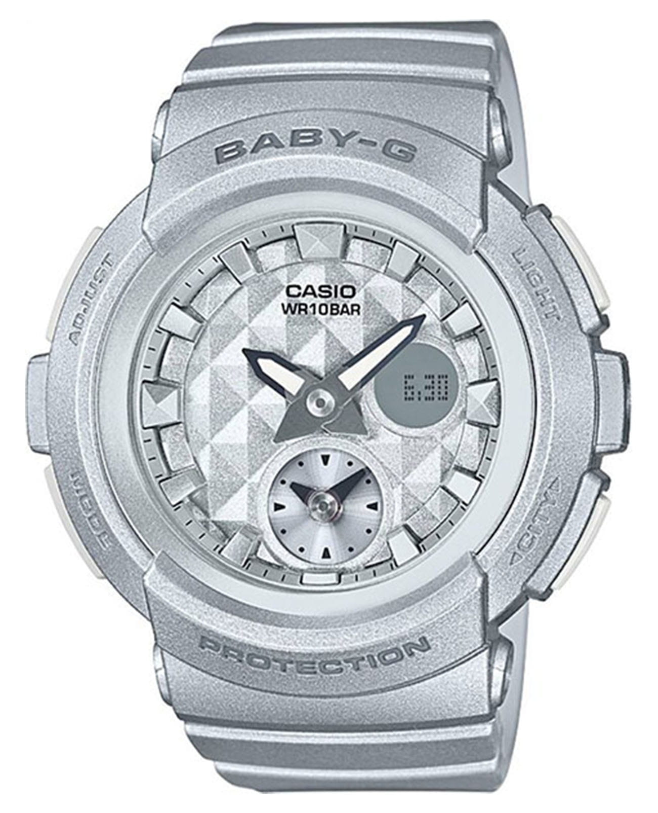 Casio Casio Baby-G BGA-195-8A  BGA-195-8A кварцевые женские часы серебристый циферблат, браслет пластик — вид спереди