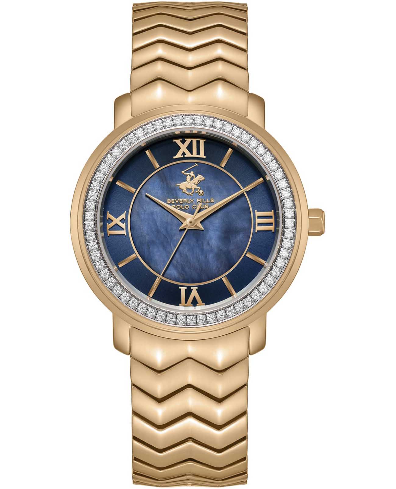 Beverly Hills Polo Club Beverly Hills Polo Club BP3669C.490  BP3669C.490 кварцевые женские часы синий циферблат, браслет сталь с ip покрытием — вид спереди